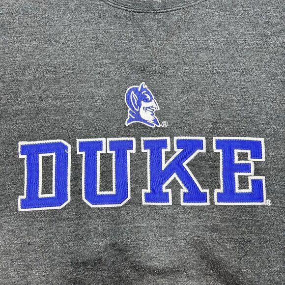 Duke Blue Devils Mens Gray Embroidered College Classic Crew Sweatshirt - Picture 2 of 7